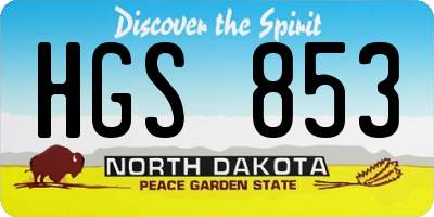 ND license plate HGS853