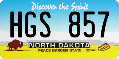ND license plate HGS857