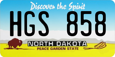 ND license plate HGS858