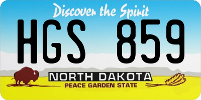 ND license plate HGS859