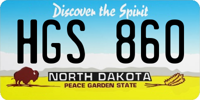 ND license plate HGS860