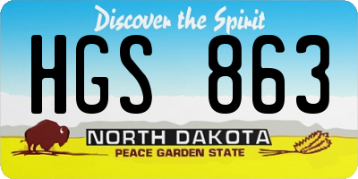 ND license plate HGS863