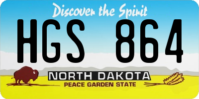 ND license plate HGS864