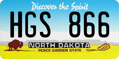 ND license plate HGS866