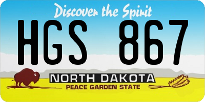 ND license plate HGS867