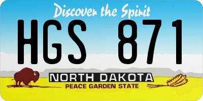 ND license plate HGS871