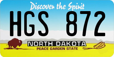 ND license plate HGS872