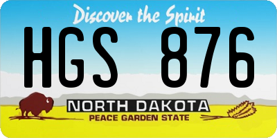 ND license plate HGS876