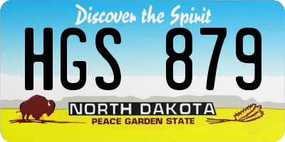 ND license plate HGS879