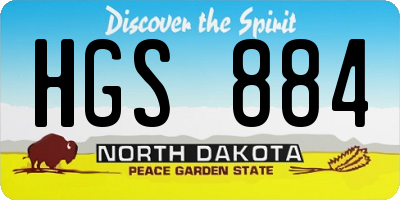 ND license plate HGS884