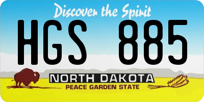 ND license plate HGS885