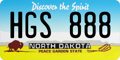 ND license plate HGS888