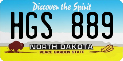 ND license plate HGS889