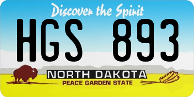 ND license plate HGS893