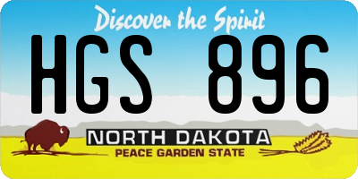 ND license plate HGS896
