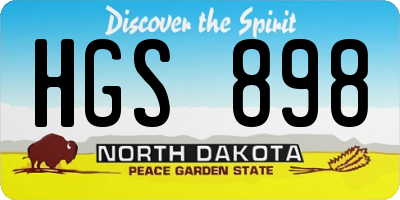 ND license plate HGS898