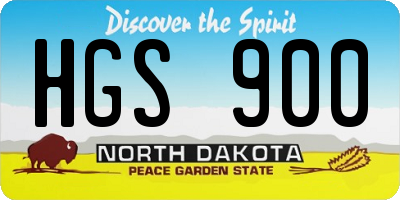 ND license plate HGS900