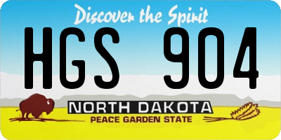 ND license plate HGS904