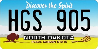 ND license plate HGS905