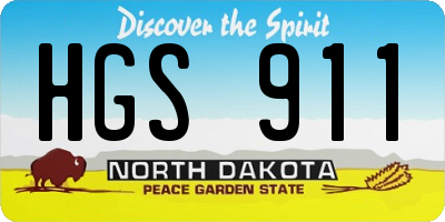 ND license plate HGS911