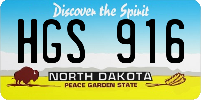ND license plate HGS916