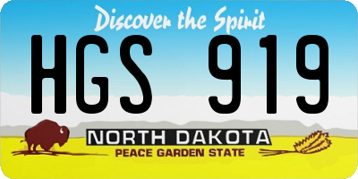 ND license plate HGS919