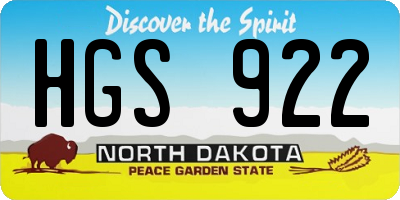 ND license plate HGS922