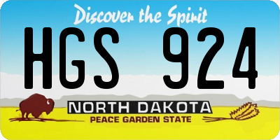 ND license plate HGS924