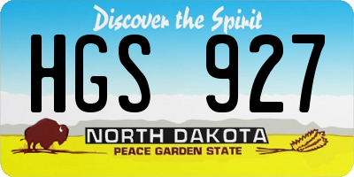 ND license plate HGS927