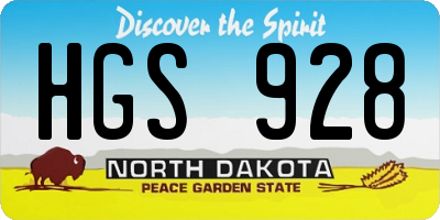 ND license plate HGS928