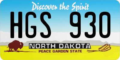 ND license plate HGS930