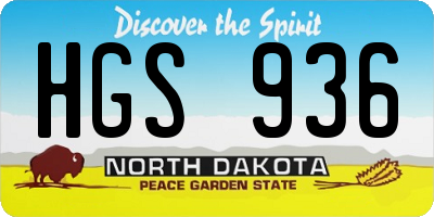 ND license plate HGS936