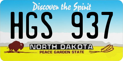 ND license plate HGS937