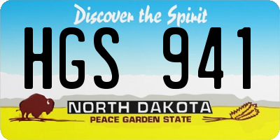 ND license plate HGS941