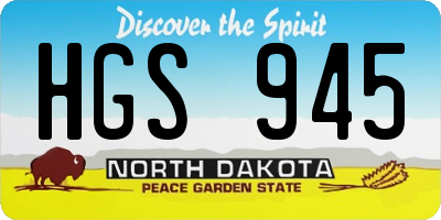 ND license plate HGS945