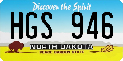 ND license plate HGS946