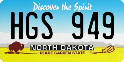 ND license plate HGS949