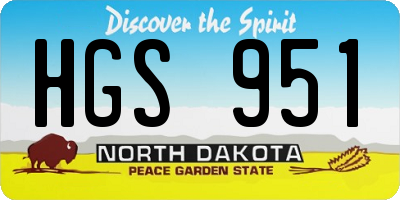 ND license plate HGS951