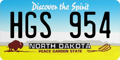 ND license plate HGS954
