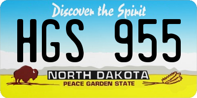 ND license plate HGS955