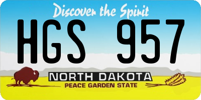 ND license plate HGS957