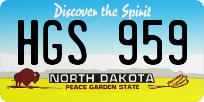 ND license plate HGS959