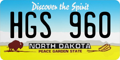 ND license plate HGS960