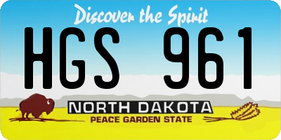 ND license plate HGS961