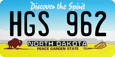 ND license plate HGS962