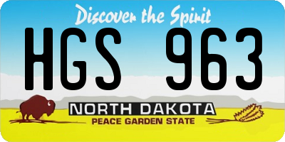 ND license plate HGS963