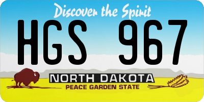 ND license plate HGS967