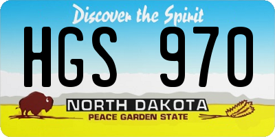 ND license plate HGS970