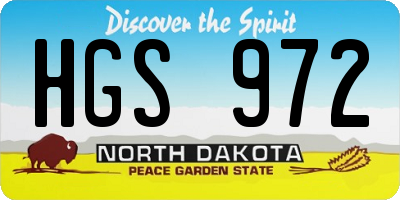 ND license plate HGS972