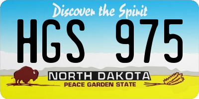 ND license plate HGS975